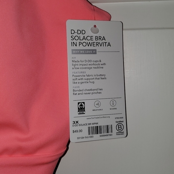 Athleta Sports Bra Wink Pink 3X D-DD+ Solace - Picture 8 of 8
